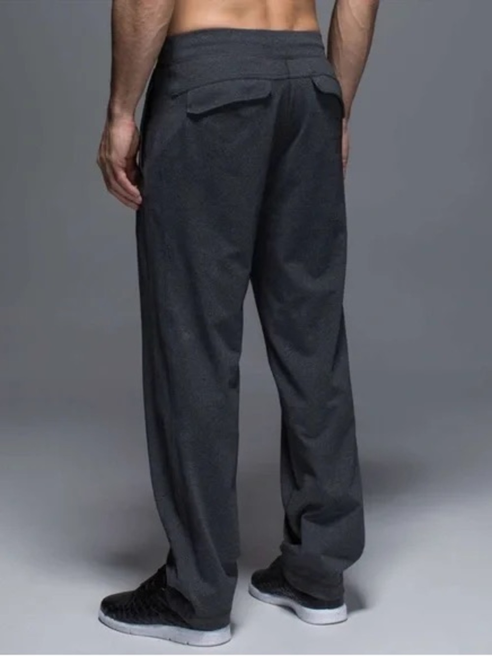 Lululemon Kung Fu Gray Wide Leg Cropped Pants Drawstring High Rise 25240